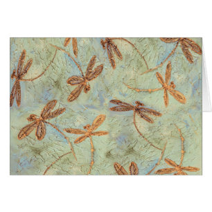 Cartão Dança de Dragonfly Dourada
