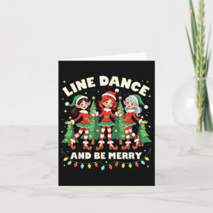 Cartão Dança De Linha E Seja Merry Xmas Cute Os Dançarino