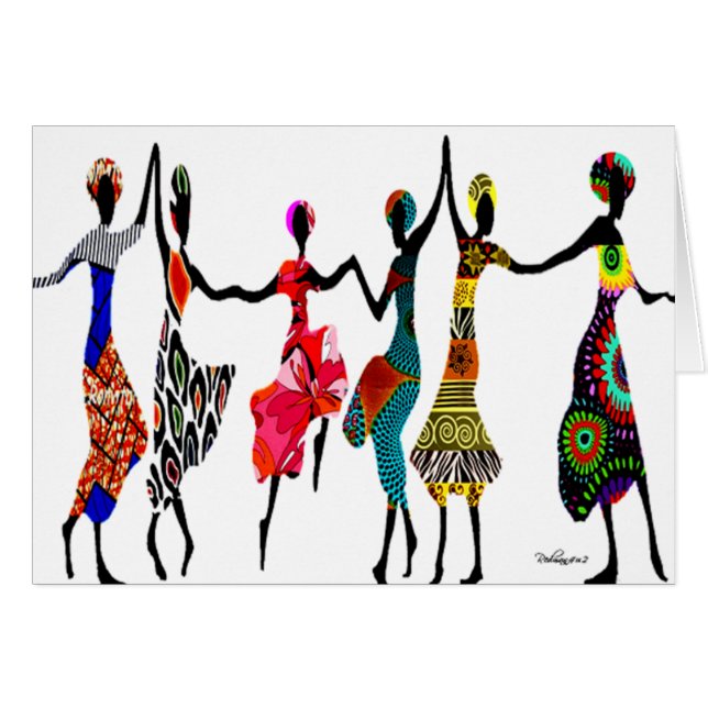 Cartão Dança de Louvado Africano (Frente Horizontal)
