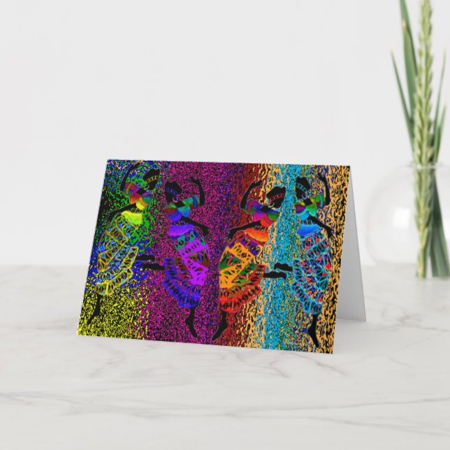 Cartão Dança de Pé Africana (Frente)