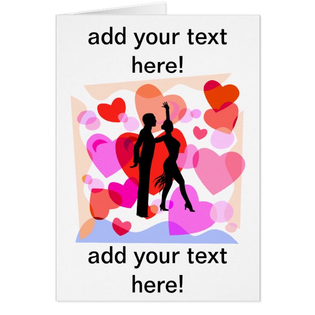 Cartão Dança de salão de baile dos corações (Frente)