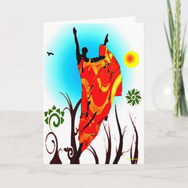 Cartão Dança de Verão Africana (Frente)