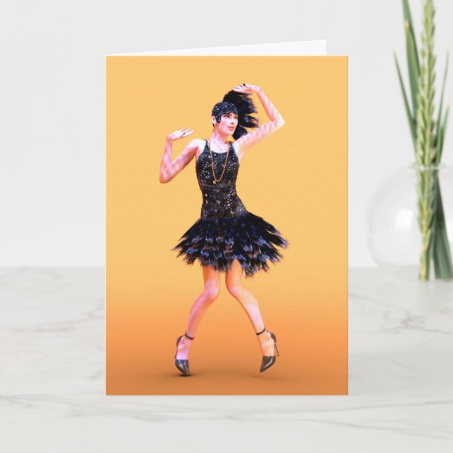 Cartão Dança Flapper Vintage (Frente)