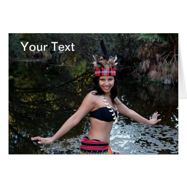 Cartão Dança indiana da mulher (Frente horizontal)