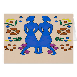 Cartão Dança Nacional da Mulher Francesa