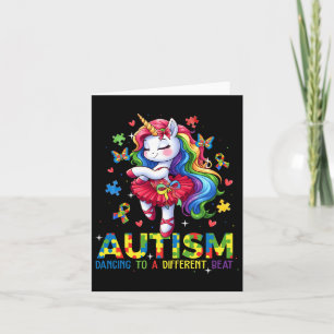 Cartão Dança Para Ser Um Beat Diferente Do Autismo Unicór