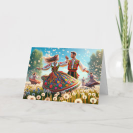 Cartão Dança Polonesa de Casais