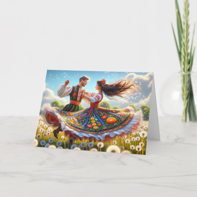 Cartão Dança Polonesa de Casais (Frente)