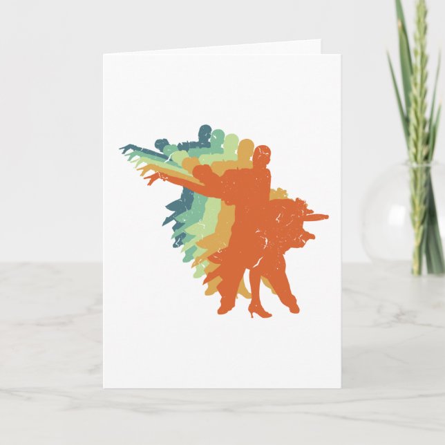 Cartão Dança Retro Salão, Dançante De Salão, Presente (Frente)