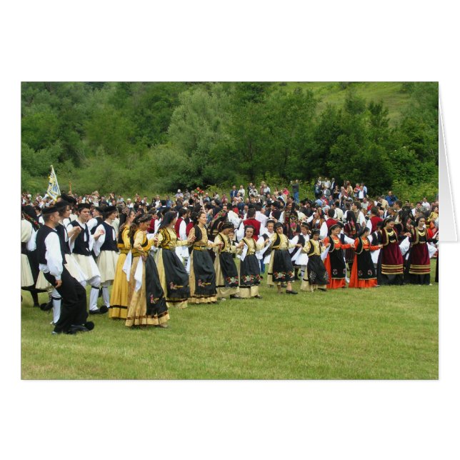 Cartão Dança tradicional grega (Frente Horizontal)