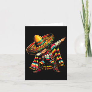 Cartão Dançando Dabbing Festivo Cinco De Mayo Menino Mexi