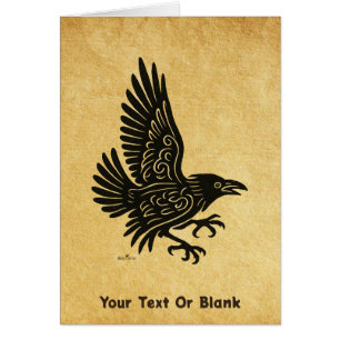 Cartão Dançando Norse Raven