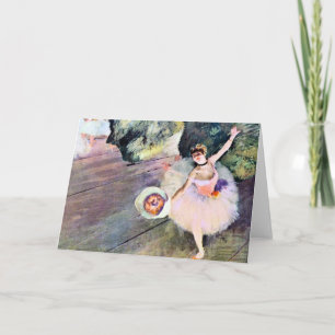 Cartão Dançarina com Buquê de Flores por Edgar Degas