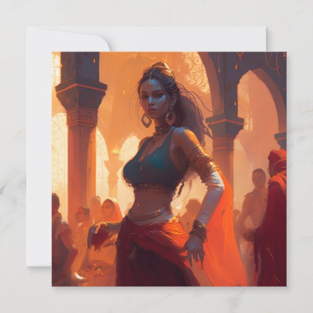 Cartão Dançarina de barriga entorpecente (Frente)