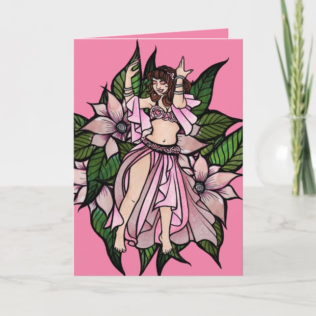 Cartão Dançarina de Barriga Rosa Tremor                   (Frente)