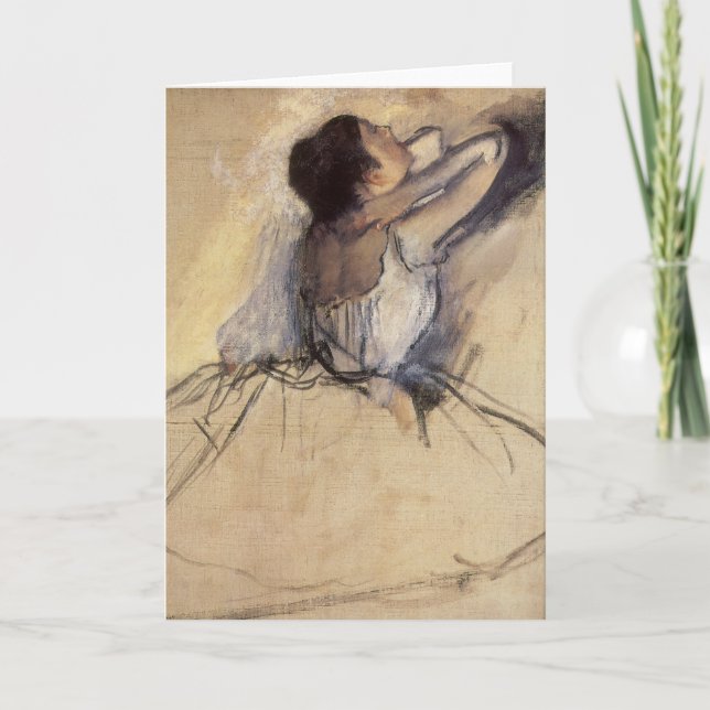 Cartão Dançarina de Edgar Degas, Vintage Ballerina Art (Frente)