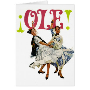 Cartão Dançarinas de Flamenco Femininas Vintage Retro Esp