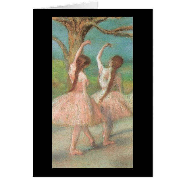 Cartão Dançarino cor-de-rosa de Edgar Degas (Frente)