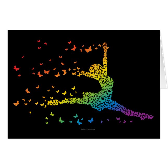 Cartão Dançarino da borboleta (Frente Horizontal)