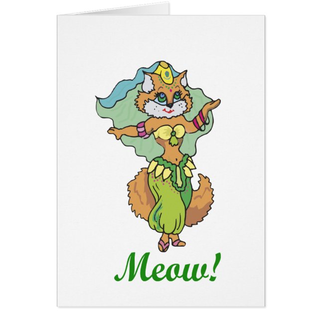 Cartão Dançarino de barriga do gato (Frente)