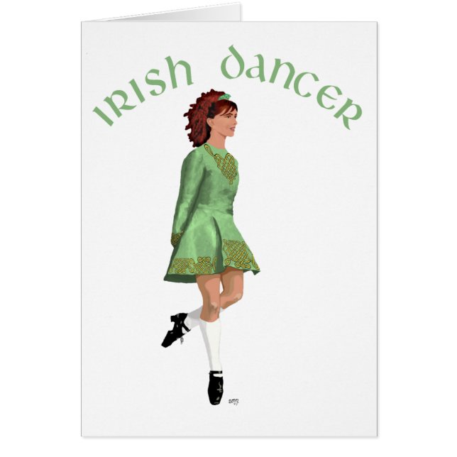 Cartão Dançarino Irlandês - Verde (Frente)