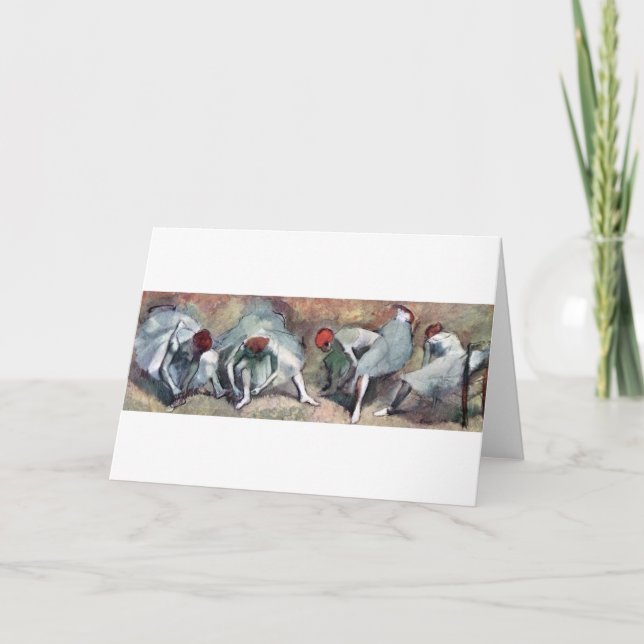 Cartão Dançarinos Amarrando Seus Calçados, Edgar Degas (Frente)