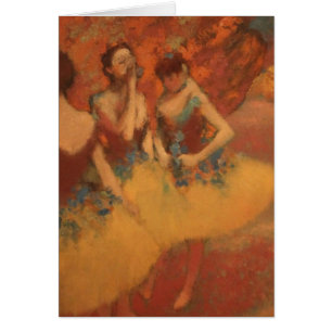Cartão Dançarinos de Edgar Degas em saias amarelas