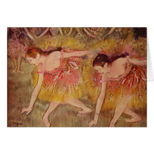 Cartão Dançarinos de Edgar Degas que dobram-se abaixo do