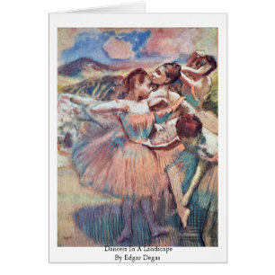 Cartão Dançarinos em uma paisagem por Edgar Degas