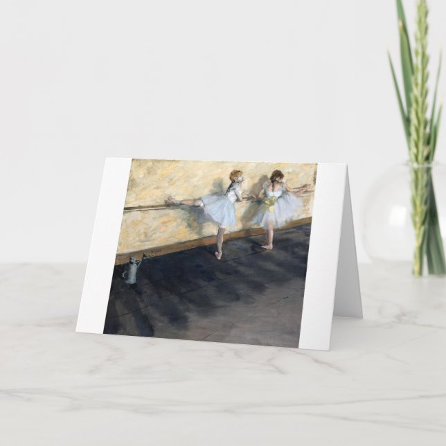 Cartão Dançarinos Praticando no Barre, Edgar Degas (Frente)