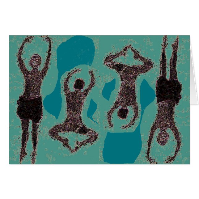 Cartão Dançarinos Pulando Padrão Gráfico (Frente Horizontal)