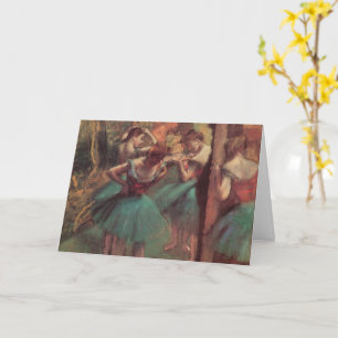 Cartão Dançarinos, rosa e verde por Edgar Degas