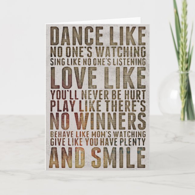 Cartão DANCE LIKE NOONES WATCHING motivational quote (Frente)