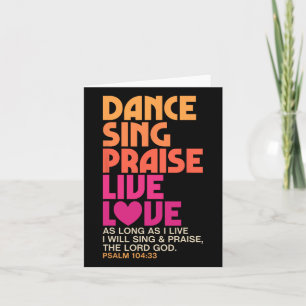 Cartão Dance Sing Elogia Amor Vivo Dançando Cristãos