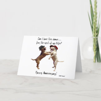 Cartão Dancing Bull Terrier Anniversary Card