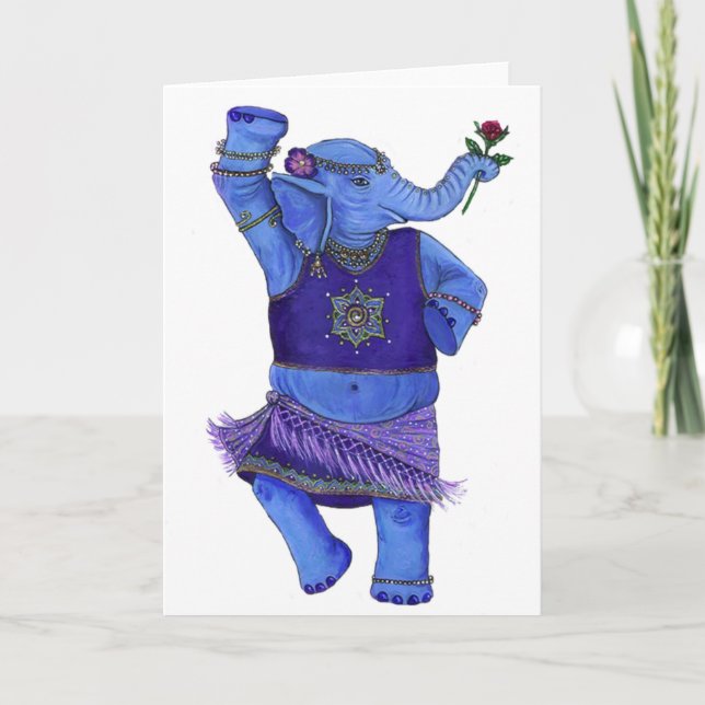 Cartão Dancing Elephant Greeting Card (Frente)