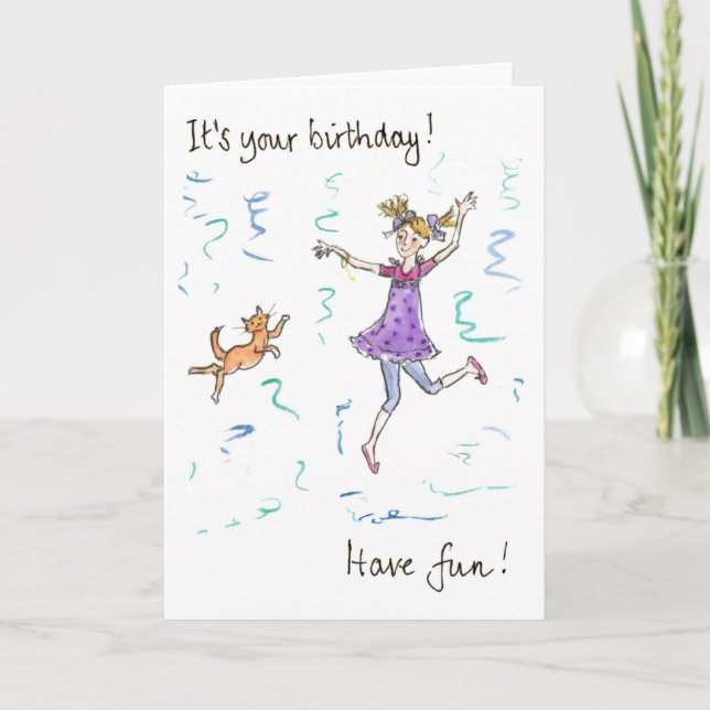 Cartão Dancing Girl Birthday Card (Frente)