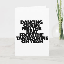Cartão DANCING QUEEN SENTE A MELHOR canção pop TAMBOURINE