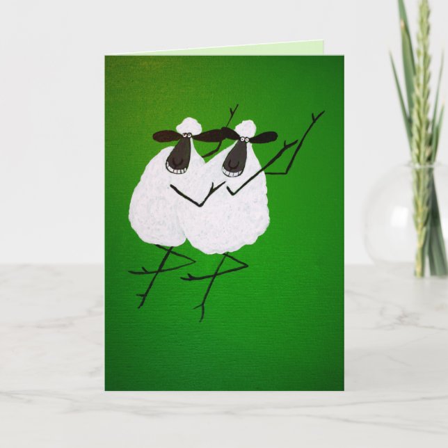Cartão Dancing Sheep Greeting Card (Frente)