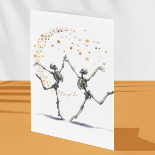 Cartão Dancing Skeletons Dia das Bruxas