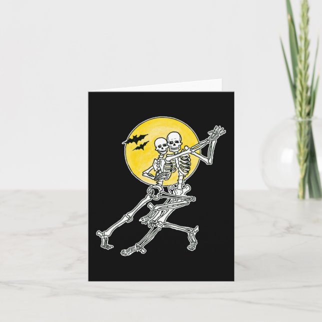 Cartão Dancing Skeletons Note Card (Frente)