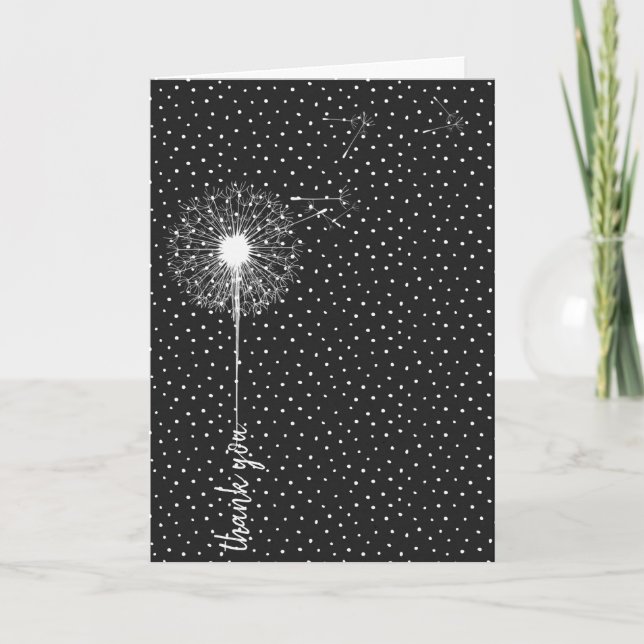 Cartão dandelion branco para amigo (Frente)