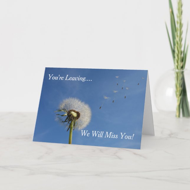 Cartão Dandelion Clock - Leaving Work Card (Frente)