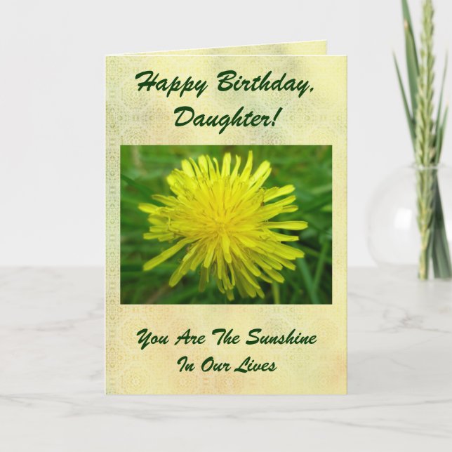 Cartão Dandelion Happy Birthday Daughter Card (Frente)