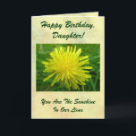 Cartão Dandelion Happy Birthday Daughter Card<br><div class="desc">Send a birthday greeting to the daughter who means the world to you.  Poem inside</div>