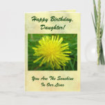 Cartão Dandelion Happy Birthday Daughter Card<br><div class="desc">Send a birthday greeting to the daughter who means the world to you.  Poem inside</div>