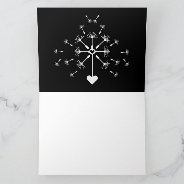 Cartão Dandelion No Vento Na Memória Adorável (Interior)