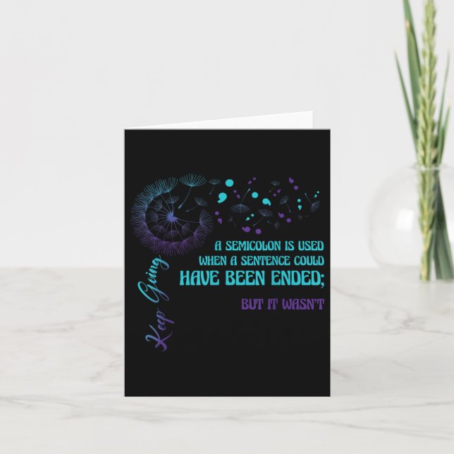 Cartão Dandelion Prevenção de Suicídio por Definição de S (Frente)