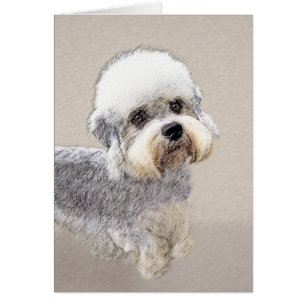 Cartão Dandie Dinmont Terrier pintando arte canina origin
