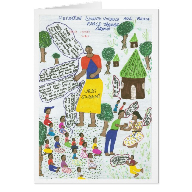 Cartão Dando jogos sobre a violência doméstica (Frente)